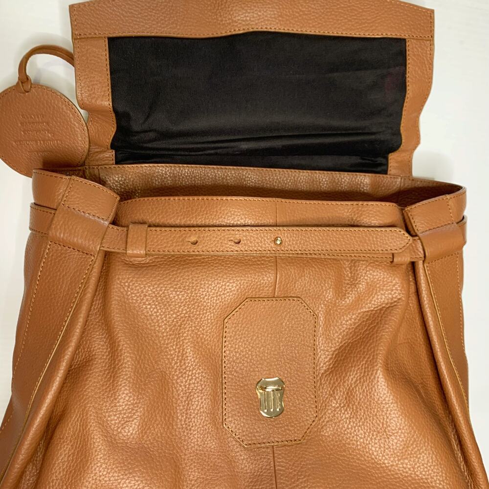 Clever Carriage Company Large Leather Tote Brown Shoulder Bag Gold Hardware - Picture 7 of 10